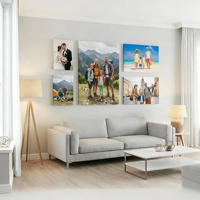 Custom Canvas Prints with Your Photos, Frameless Wall Art Canvas, Personalized Photo Print for Home Decor, Family & Pet Pictures, Gifts for Birthday & Anniversary, Made in USA (28"L x 22"W)
