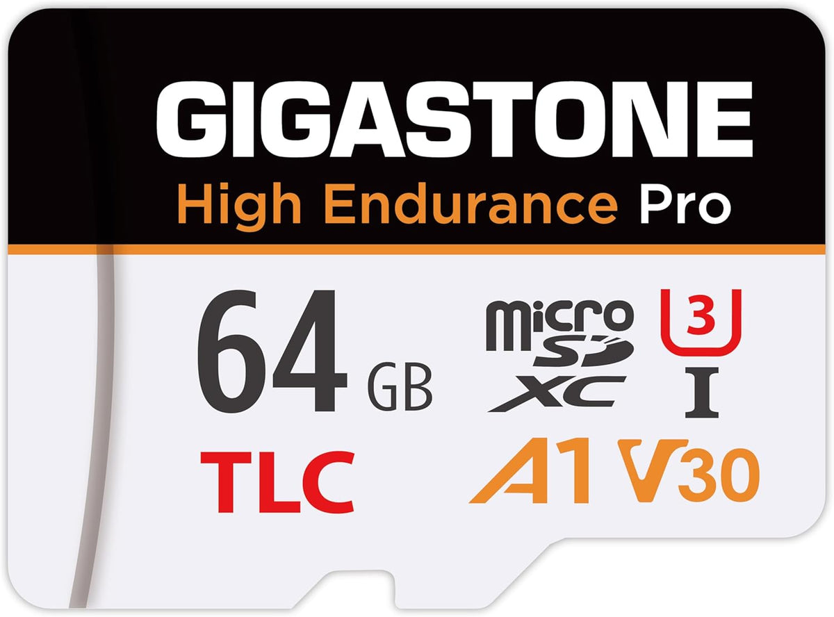 Gigastone 5 64GB 95MB/s, A1 V30 U3 Yrs Free Data RecoveryDash Cam Micro SD Card, TLC High Endurance Pro, Speed Up