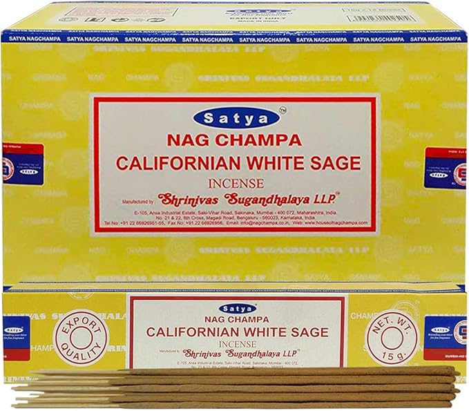 California White Sage Incense Sticks and Incense Stick Holder Bundle Insence Insense Satya