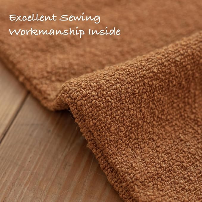 GEEORY Decorative Throw Pillow Covers 24x24 Inch Pack of 2,Textured Boucle Neutral Cushion Cases for Bed Couch Sofa, Accent Mordern Farmhouse & Minimalist Home Decor (Orange) GE04-24