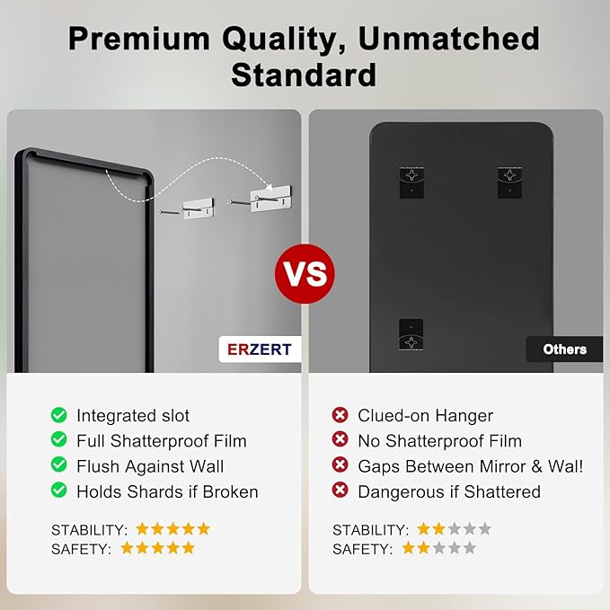 Bathroom Mirrors for Over Sink,1Pcs 24x36Inch Vanity Mirrors for Wall,Black Metal Frame Rectangle Mirrors for Bathroom Farmhouse Restroom,Hangs Horizontally or Vertically