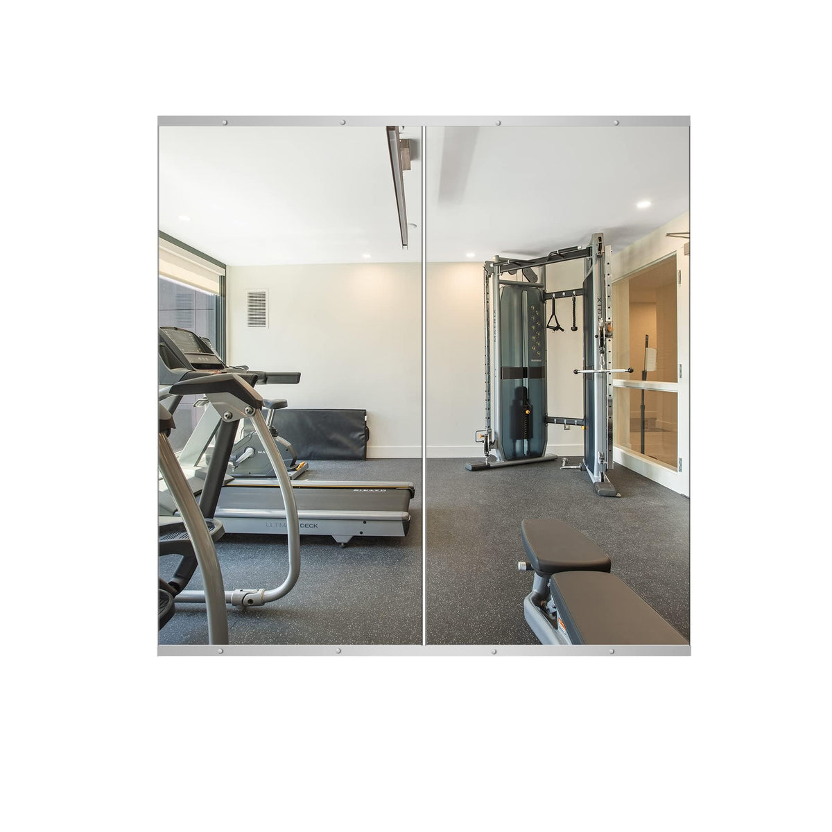 Delma Home Gym Mirror,48''x24''x2PCS Silver,Large Full Body Tempered Glass Frameless, Wall-Mounted for Gym, Yoga, Garage, Bedroom, Bathroom