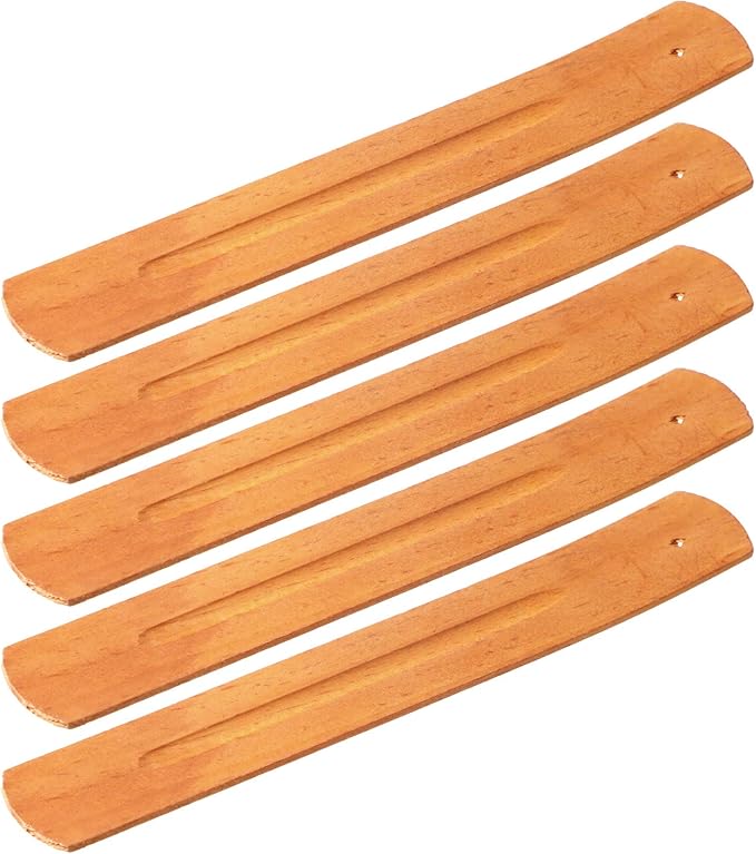 5 Pieces Incense Sticks Holder Incense Burner Ash Catcher, 9.06 Inches Long (Yellow Brown)