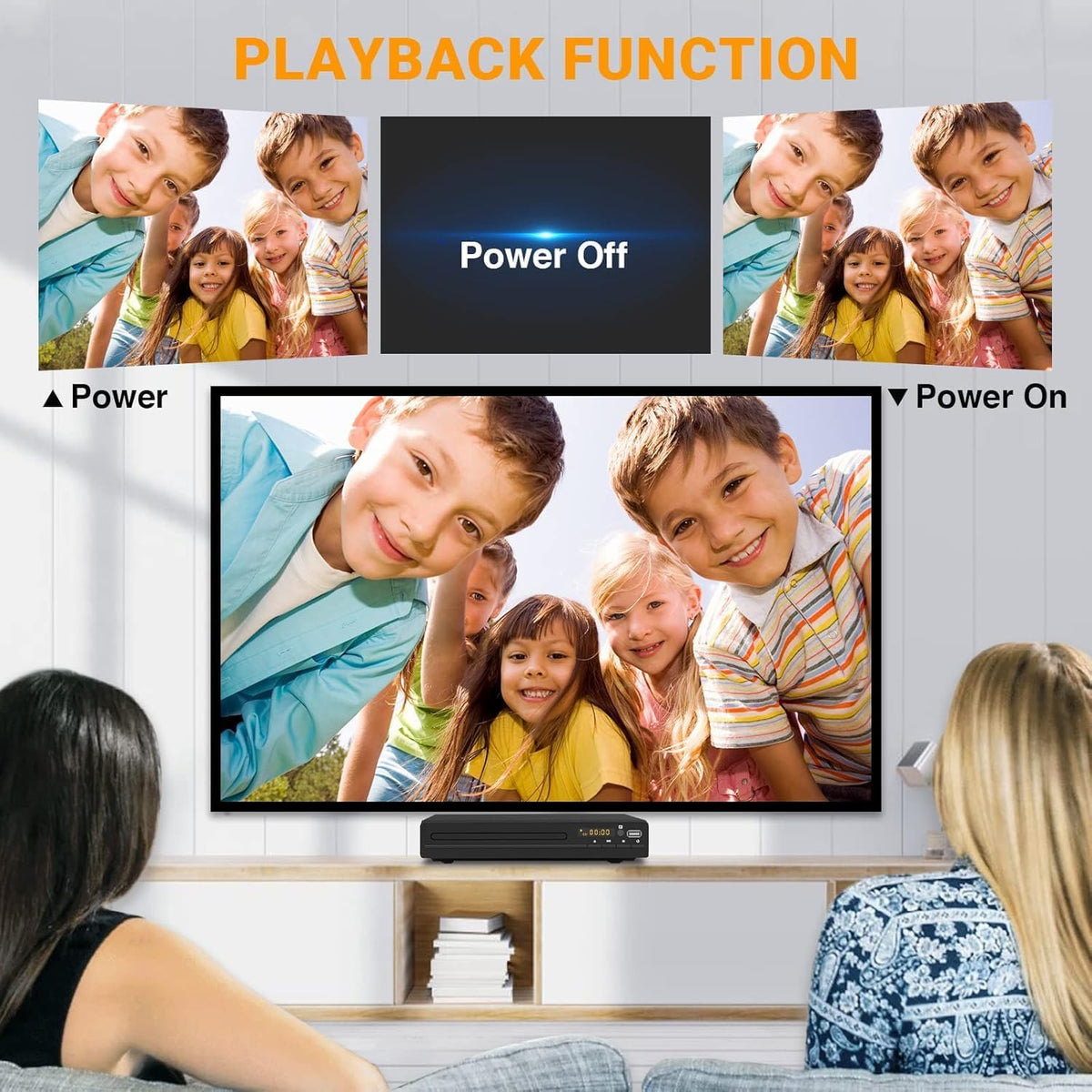GOKUID 1080P DVD Player, HDMI Region Free DVD Players for Smart TV, Upscaling, USB Input, HDMI/RCA Output Cable