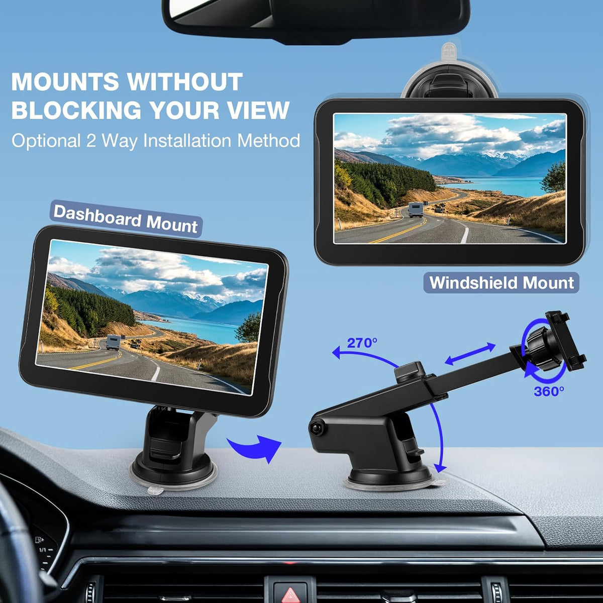 Chuanganzhuo 7 Inch 12V/24V, (7 Inch) Backup Camera Monitor Only - HD Image Back up Camera Screen for Cars Trucks SUVs