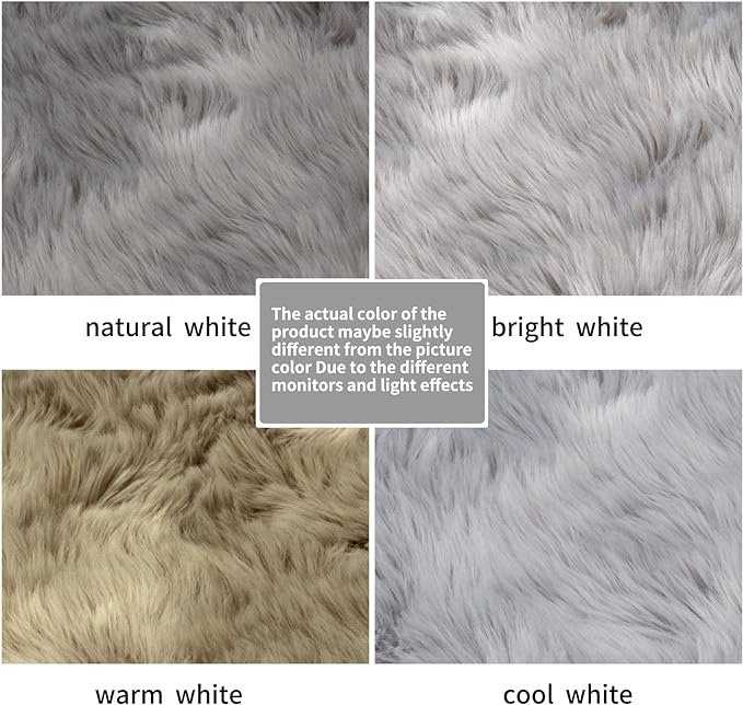 SERISSA Soft Fluffy Rug Grey Faux Sheepskin Fur Rug Shaggy Area Rug for Bedroom Floor Living Room 3x5 Feet