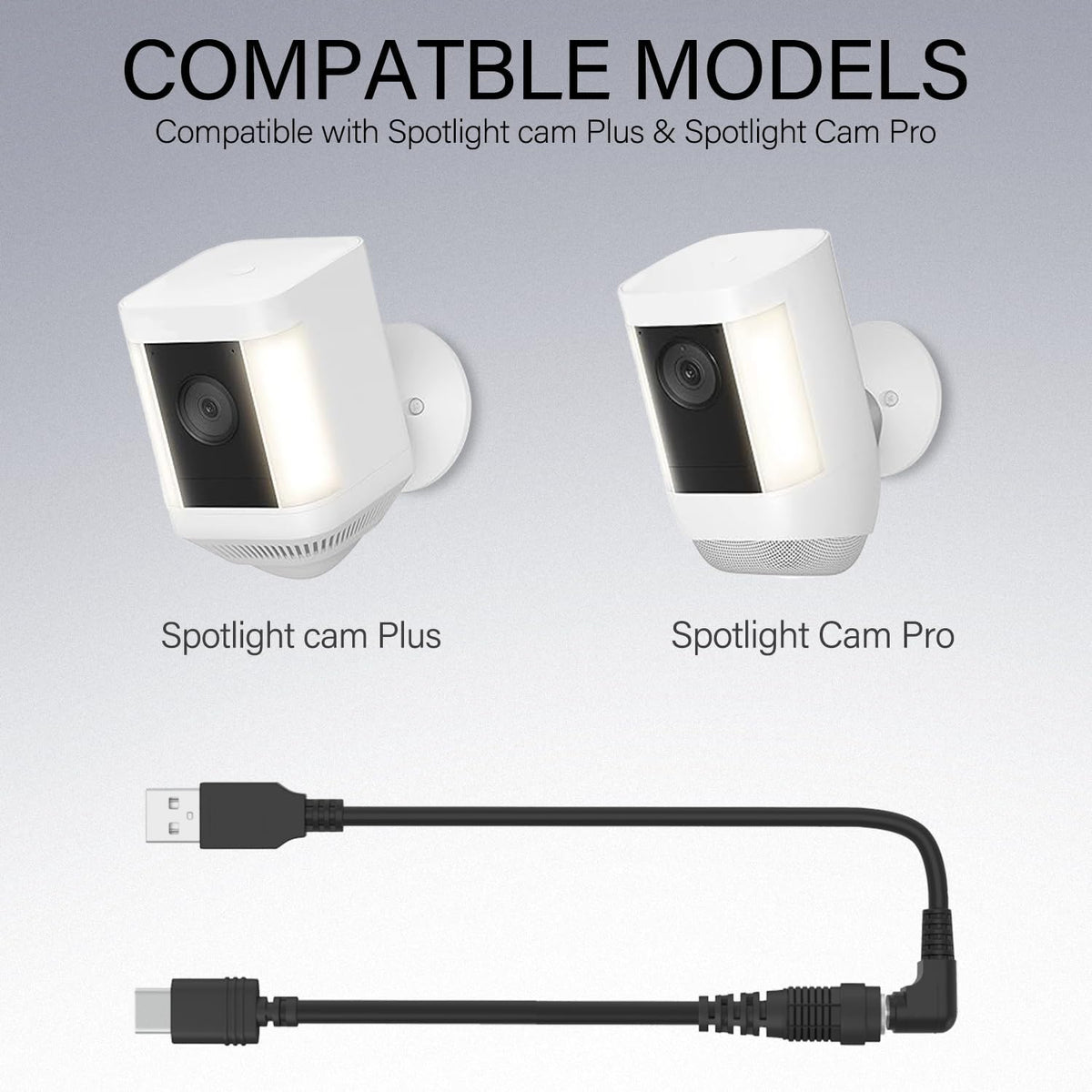 Cordro 13.2FT 3rd Gen/2nd Charger Cable Power Adapter Compatible with Ring Stick Up Cam Battery/Plug-in Gen & Ring Pan