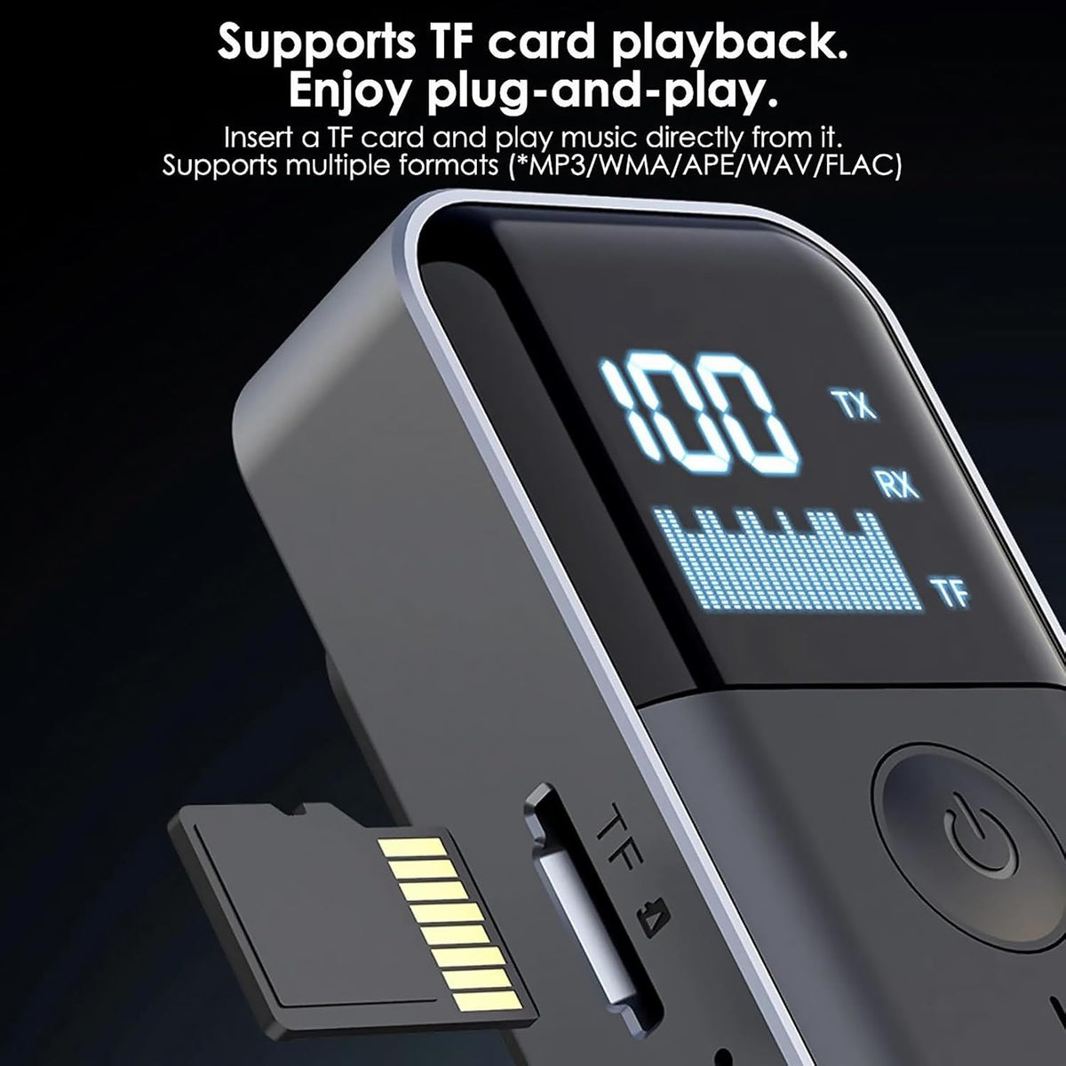 ZEZEFUFU 5.4 MP3 3.5mm Bluetooth Transmitter Receiver Adapter Wireless Audio Adapter Player Aux