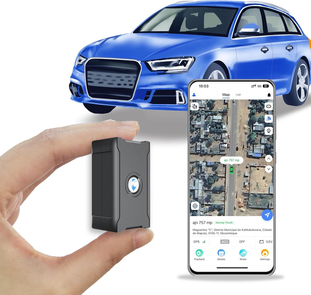 wanwaytech 6000Mah 90 4G GPS Tracker for Vehicles, Battery Life Up to Days, Waterproof, Magnetic LTE, Unlimited Range