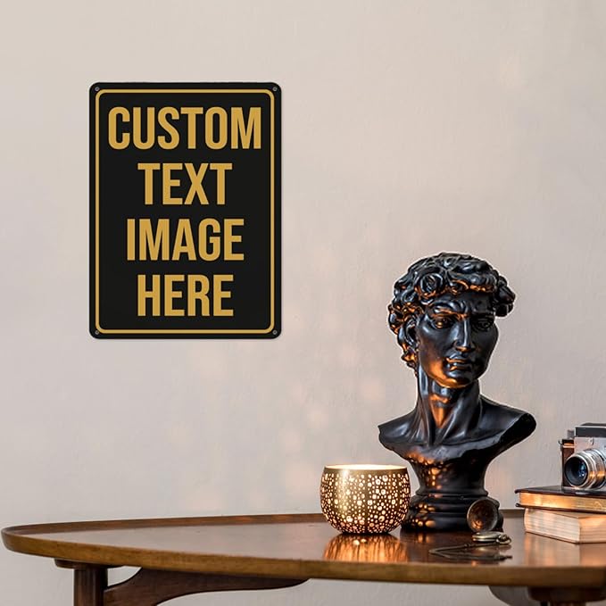Custom Signs,Custom Sign, Metal Sign Customized Sign Personalized Metal Signs Make Your Own Sign With Text Logo Image For Office Business Workplace Home Bar Indoor Outdoor Use 12"x8"