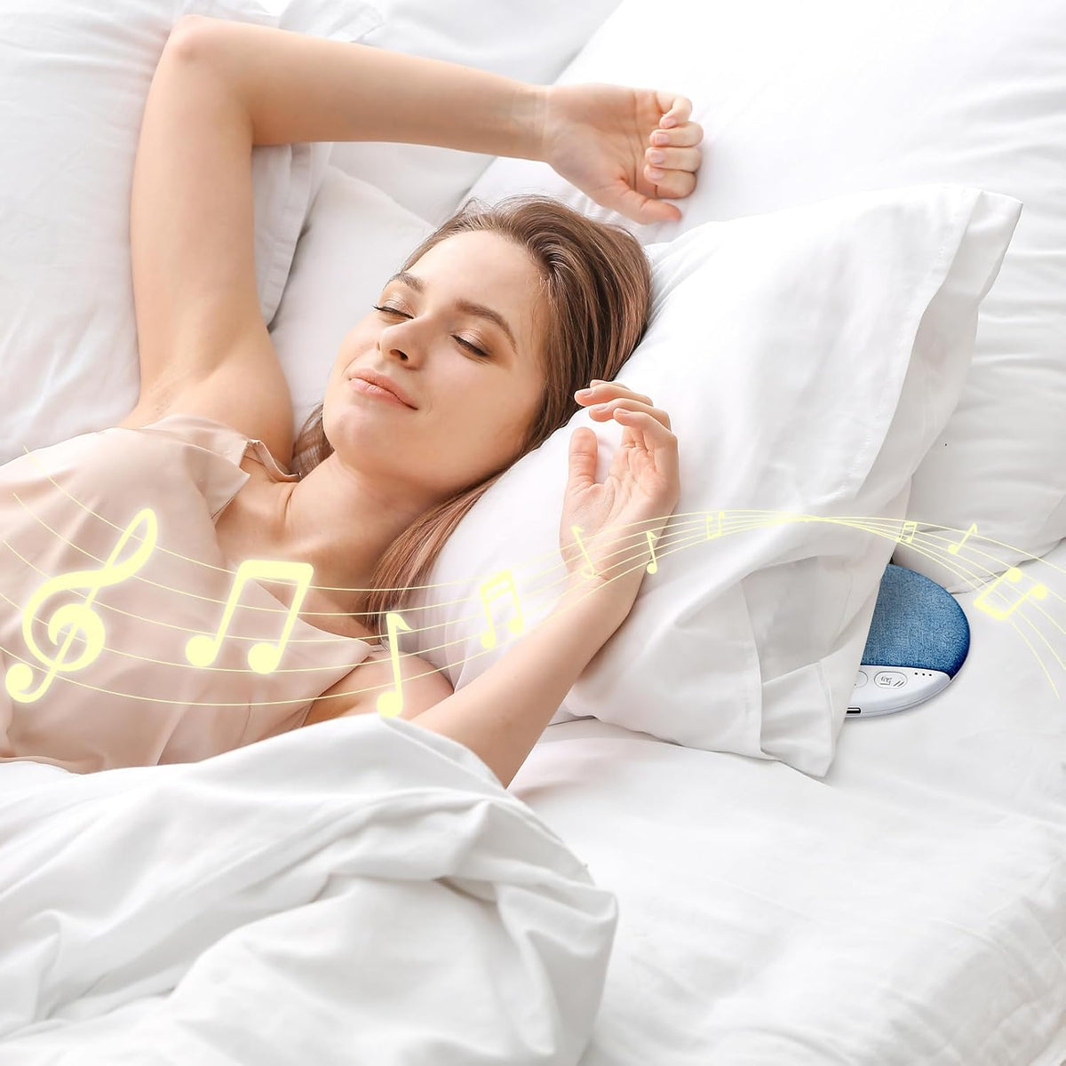Generic Under Pillow Speaker for Sleep, Bone Conduction Under Pillow Sleep Speaker Timer, Private Bone Conduction
