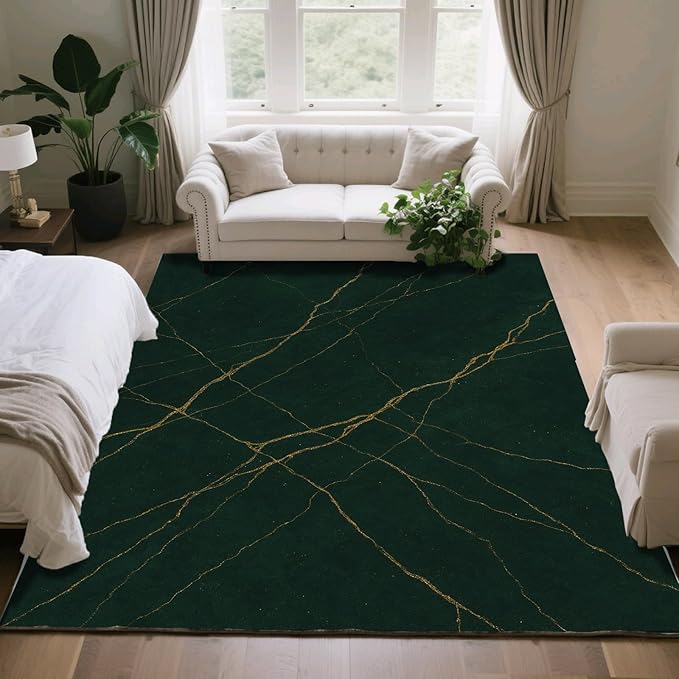 Luxury Marble Rug - 3x4 Rug, Abstract Marble Outdoor Rugs, Modern Art Entryway Rugs, Washable & Non Slip Carpet Home Decor