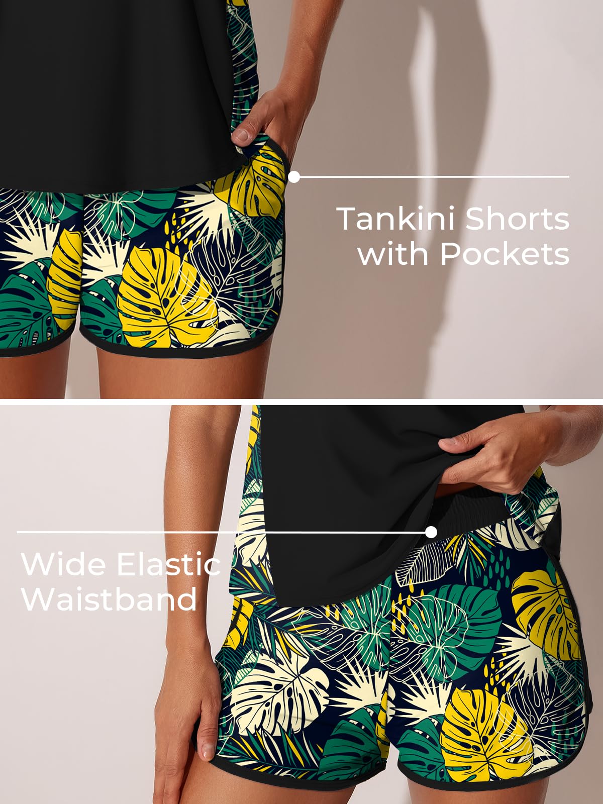 Summer Mae Blouson Tankini Swimsuits for Women Tummy Control Bathing Suits