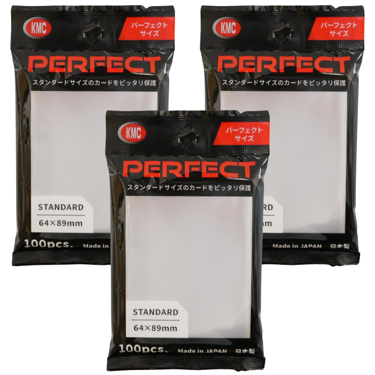 KMC 100 Pochettes Card Barrier Perfect Size Soft Sleeves, 3 Pack/Total 300 Pochettes [Komainu-Dou Original Package], Clear
