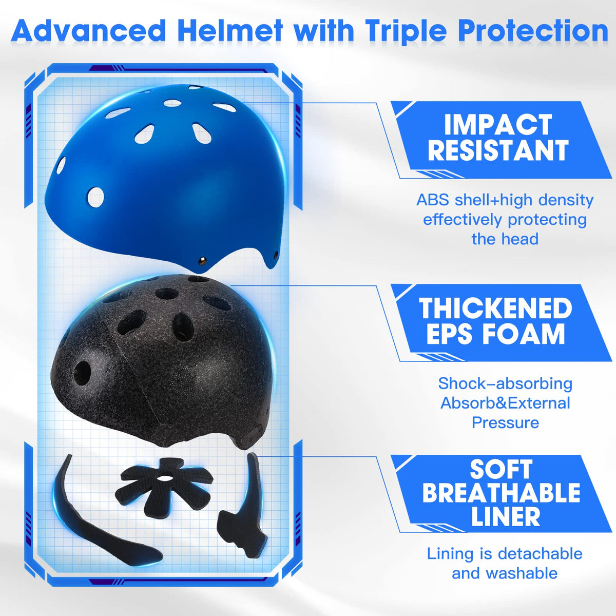 ArgoHome Toddler Kids Bike Helmet Set with Knee Elbow Pads, Adjustable Cycling Helmet for Little Boy Girl Protective Gear