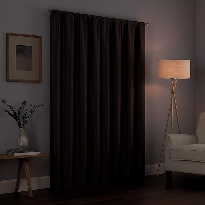 ECLIPSE Kendall Modern Blackout Thermal Rod Pocket Window Curtain for Bedroom or Living Room (1 Panel), 42" x 84", Turquoise