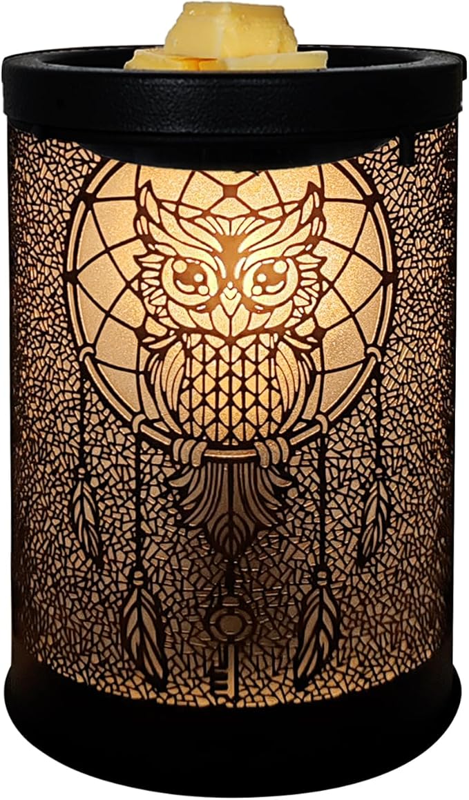 LIFFY Wax Melt Warmer for Scented Wax, Owl Scented Melter, Candle Burner, Fragrance Warmer LED Light, Smokeless Melting, Aromatherapy Essential Oil Diffuser & Night Light