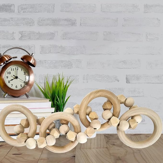 Wood Chain Link Decor Coffee Table Decor for Party Entryway Living Room