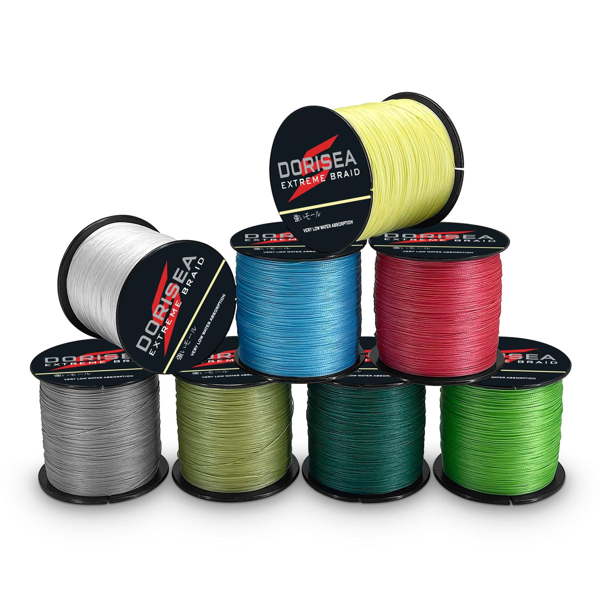 Dorisea Extreme Braid 100% Pe Black Braided Fishing Line 109Yards-2187Yards 6-550Lb Test Fishing Wire Fishing String Incredible Superline Zero Stretch (500m/546Yards 8lb/0.12mm)