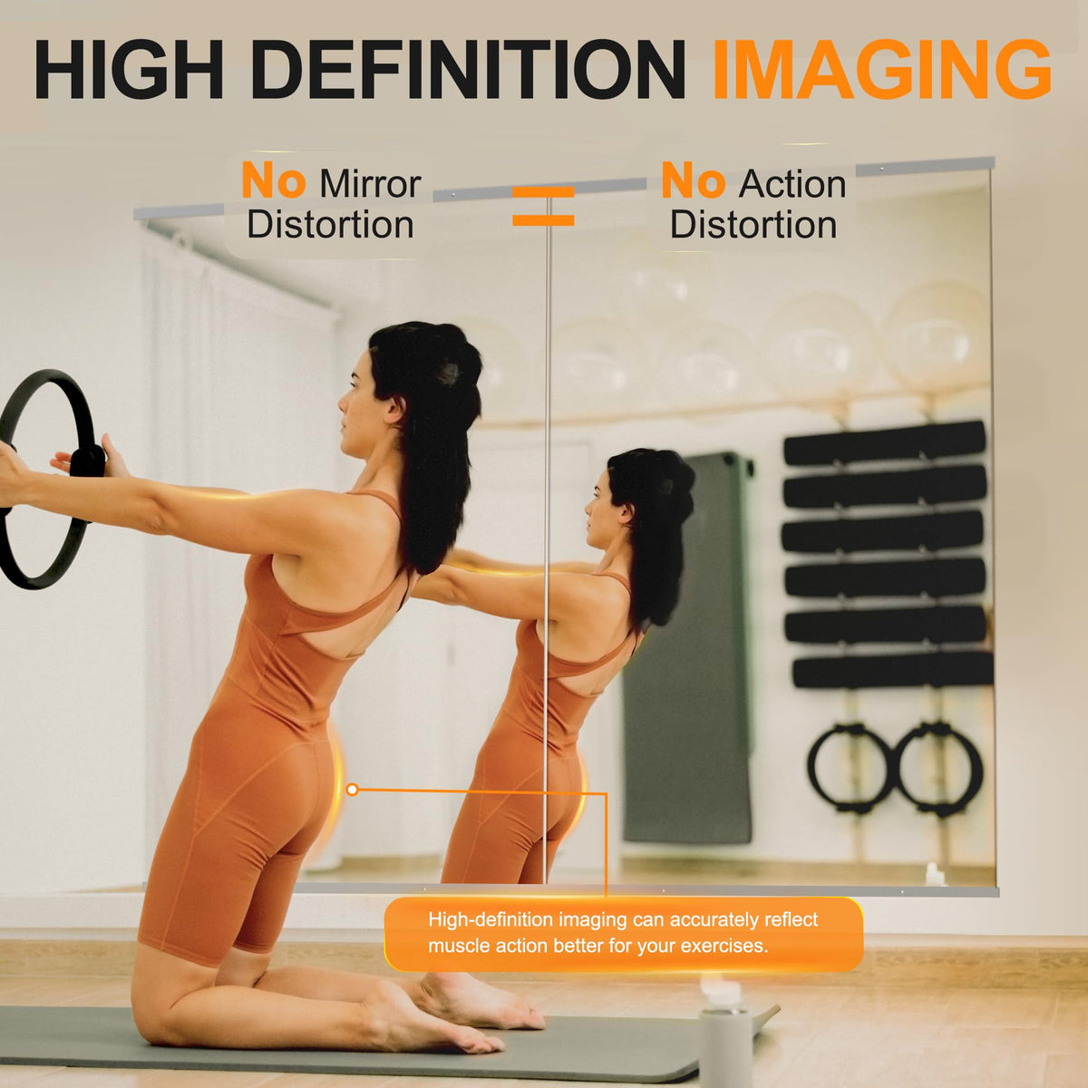 Delma Home Gym Mirror,48''x24''x2PCS Silver,Large Full Body Tempered Glass Frameless, Wall-Mounted for Gym, Yoga, Garage, Bedroom, Bathroom