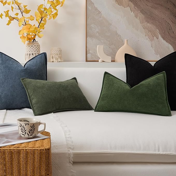 Kevin Textile Waterproof Decorative Pillow Covers Dusty Blue 22x22 Inch Pack of 2 Soft Boucle Textured Euro Pillowcases Elegant Accent Pillows for Couch Sofa Chair Bed Home Decor Indoor Outdoor