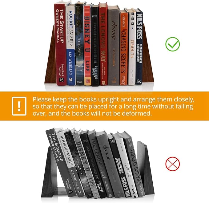Wood Handmade Book Ends to Hold Books Large Heavy Duty Bookends for Shelves Decorative Book End for Heavy Books
