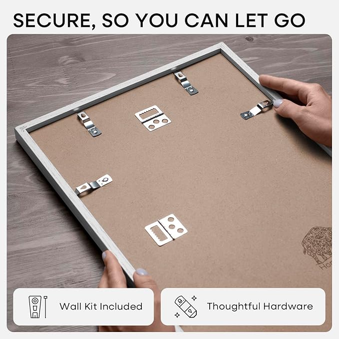 Homeforia 12x12 White Frame Wood, High End Oak 12 x 12 Square Picture Frames with Mat 10 by 10 inches Photo, 12by12 White Wooden Poster Frames Matted to 10x10 Print, Tempered Glass, Wall Kit, Set of 1