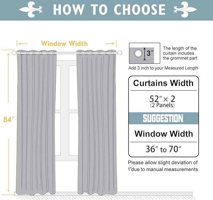 ChrisDowa Blackout Curtains 84 inches Long for Bedroom - 2 Panels Set Grommet Thermal Insulated Room Darkening Curtains for Living Room (Aqua, 52 x 84 Inch)