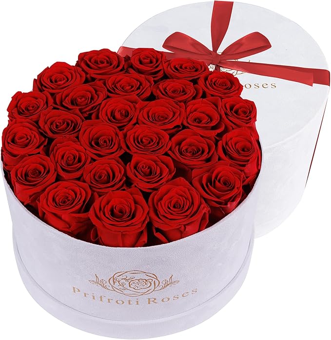 27 Flowers in a Luxury Suede Box, Birthday Gifts for Women, Preserved Flowers, Mothers Day Roses Gift for Mom, Red