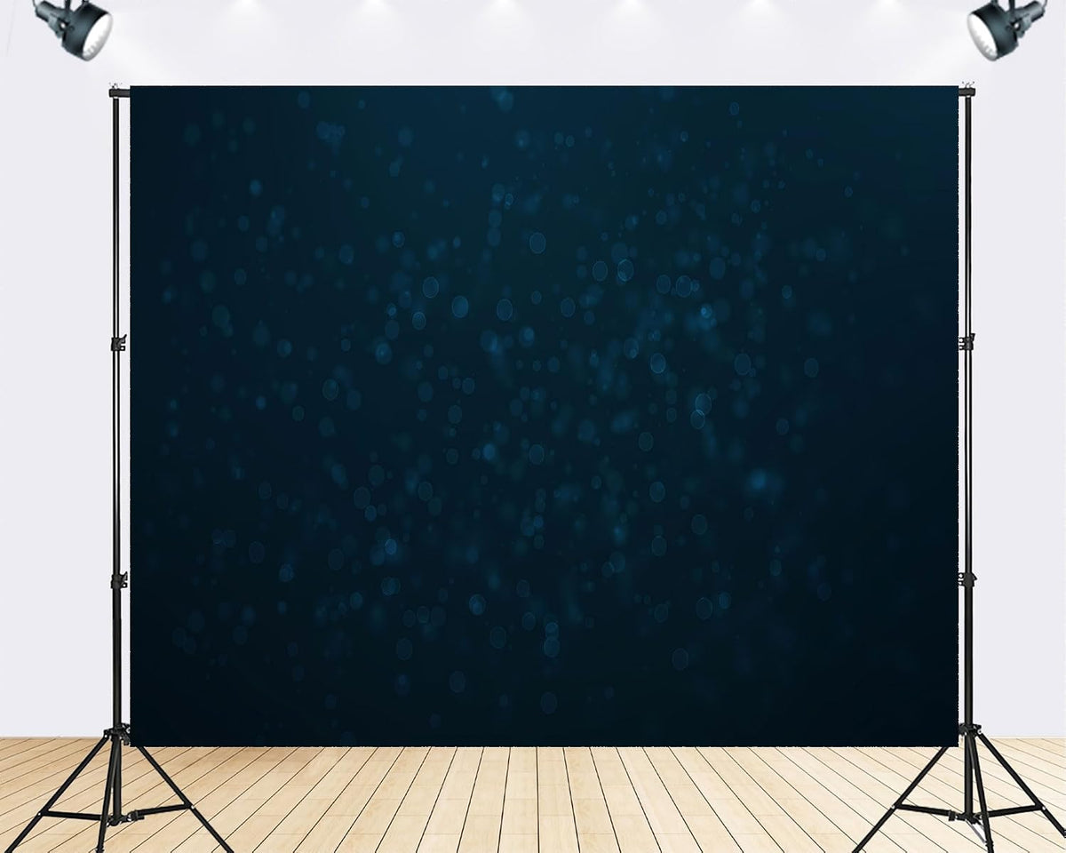 TryKid 5x3ft Dark Blue Bokeh Backdrop Deep Teal Sparkling Dots Mysterious Underwater Photography Background Ocean
