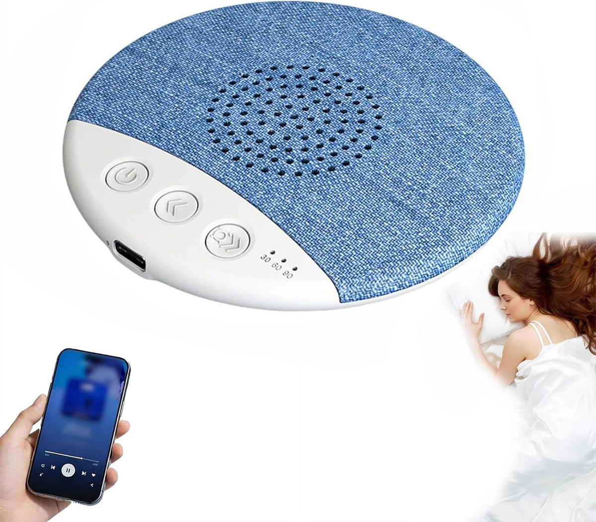 Generic Pillow Speaker, Bluetooth Speaker for Sleep, Under Pillow Speakers with White Noise & Timer, Portable Sleep Aid