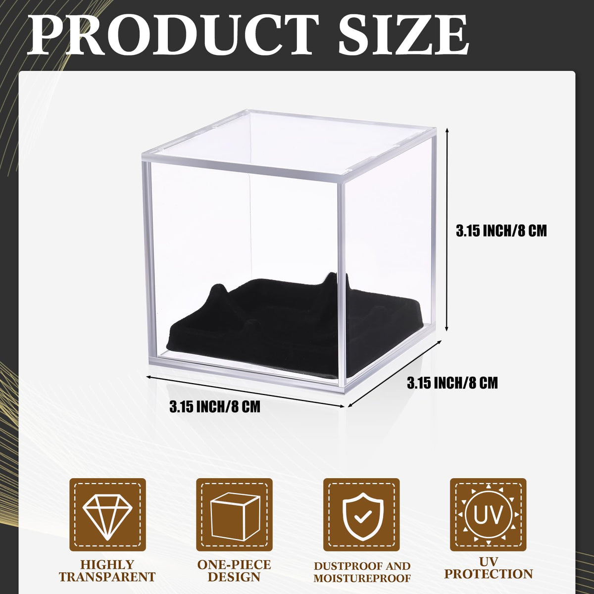 Kigley 18 Pack Baseball Display Cases Bulk, UV Protected Acrylic Boxes with Protective Foam Inserts, Clear Baseball Display Cases for Official Size Memorabilia Balls