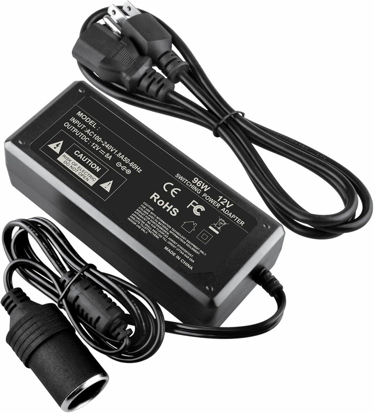 CJP-Geek 100V 240V 12V 8A 96w AC to DC Power Supply ~ to Replacement for Car Lighter Household Socket Car Vacuum