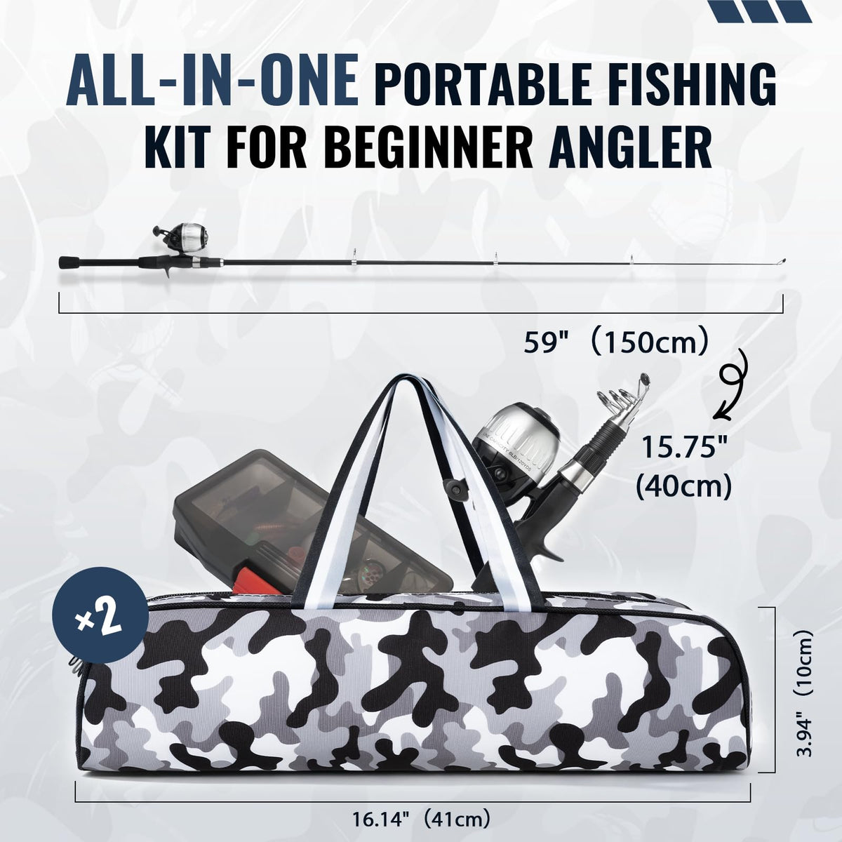 WIDDEN Kids Fishing Pole 2 Pack, Youth Fishing Rod and Reel Combo - Telescopic Portable Fishing Pole with Tackle Box Bag Starter Anglers Set, Fishing Gear Kit for Boys Girls Teens and Beginners