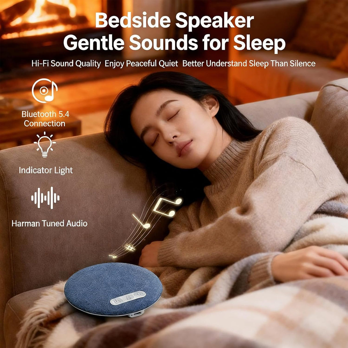 Generic Immersive Pillow Speaker,Portable Rechargeable Professional,White Noise Machines Wireless Speaker - for Home