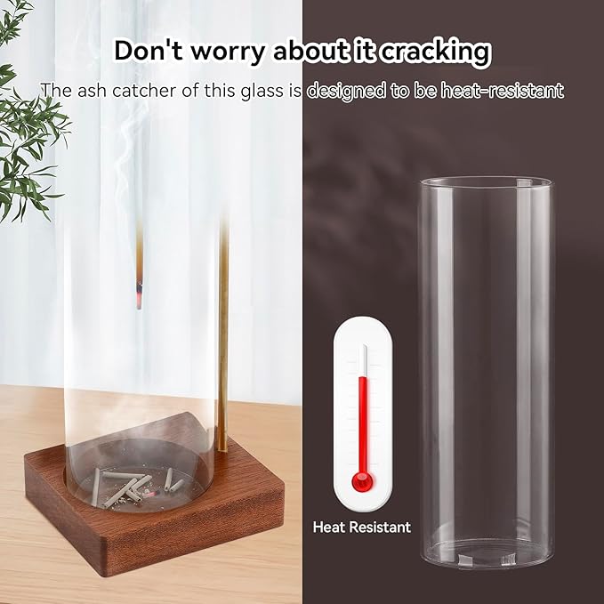 2 Pack Incense Holder for Sticks, Insence-Stick Holder Ash Catcher with Removable Glass [Anti-Ash Flying], Mess-Free Incense Burner, Perfect for Meditation Yoga Relaxation, Home Decor