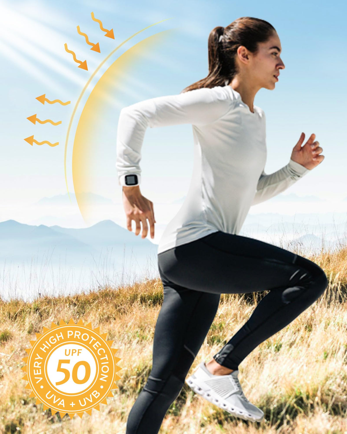 isnowood Womens Long Sleeve Rash Guard, 2 Pack UV UPF 50+ Sun Protection Shirts, Quick Dry Tops for Swimming Workout Hiking Running