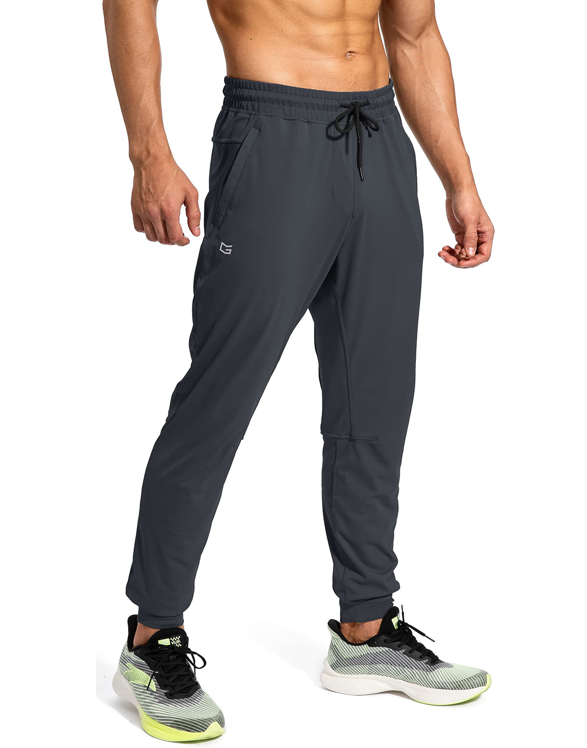 G Gradual Men's Sweatpants with Zipper Pockets Athletic Pants Traning Track Pants Joggers for Men Soccer, Running, Workout(Grey,XXL)