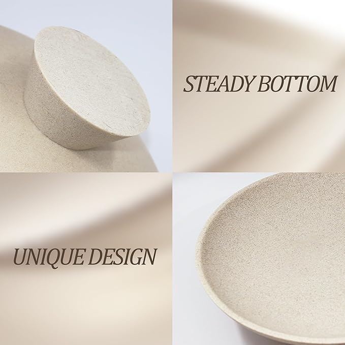 Modern Resin Pedestal Decorative Bowl, Large Fruit Bowl for Kitchen Counter, Stylish Key Bowl for Entryway Table, Beige