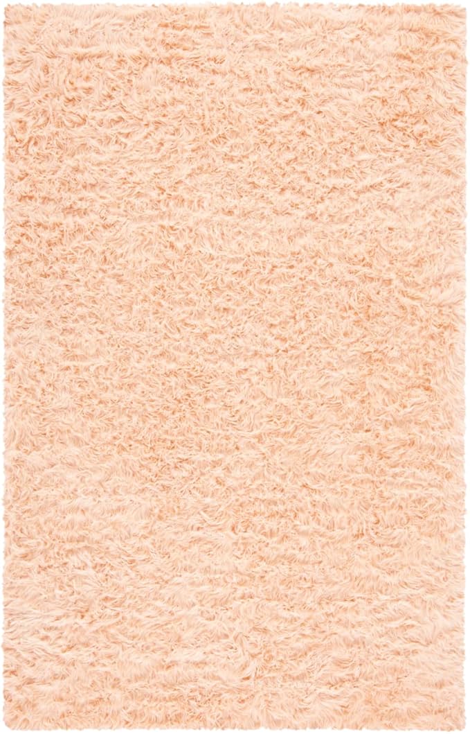 SAFAVIEH Faux Sheep Skin Collection 5' x 8' Light Pink FSS235U Silken Glam 2.35-inch Thick Area Rug