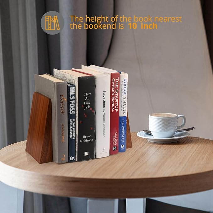 Wood Handmade Book Ends to Hold Books Large Heavy Duty Bookends for Shelves Decorative Book End for Heavy Books