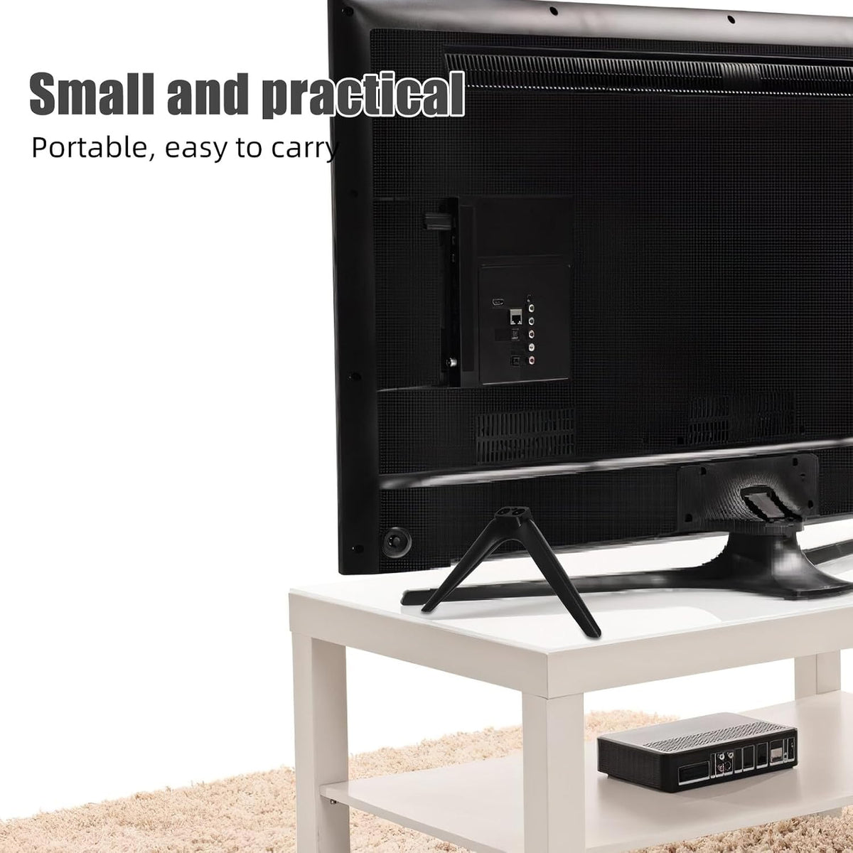 GETAJGHSD 15mm Television Stand Base with No-Drill Design, Dual-Hole Plastic Pedestal Support, Stable Tv Mount Holder