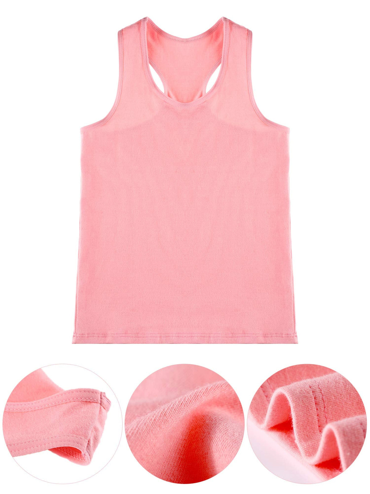 Boao 3 Pieces Girls Dance Tank Top Racerback Crop Tank Top Sleeveless Dance Outfit for Ballet Gymnastics Wear(11-12 Years,Black, White, Pink)