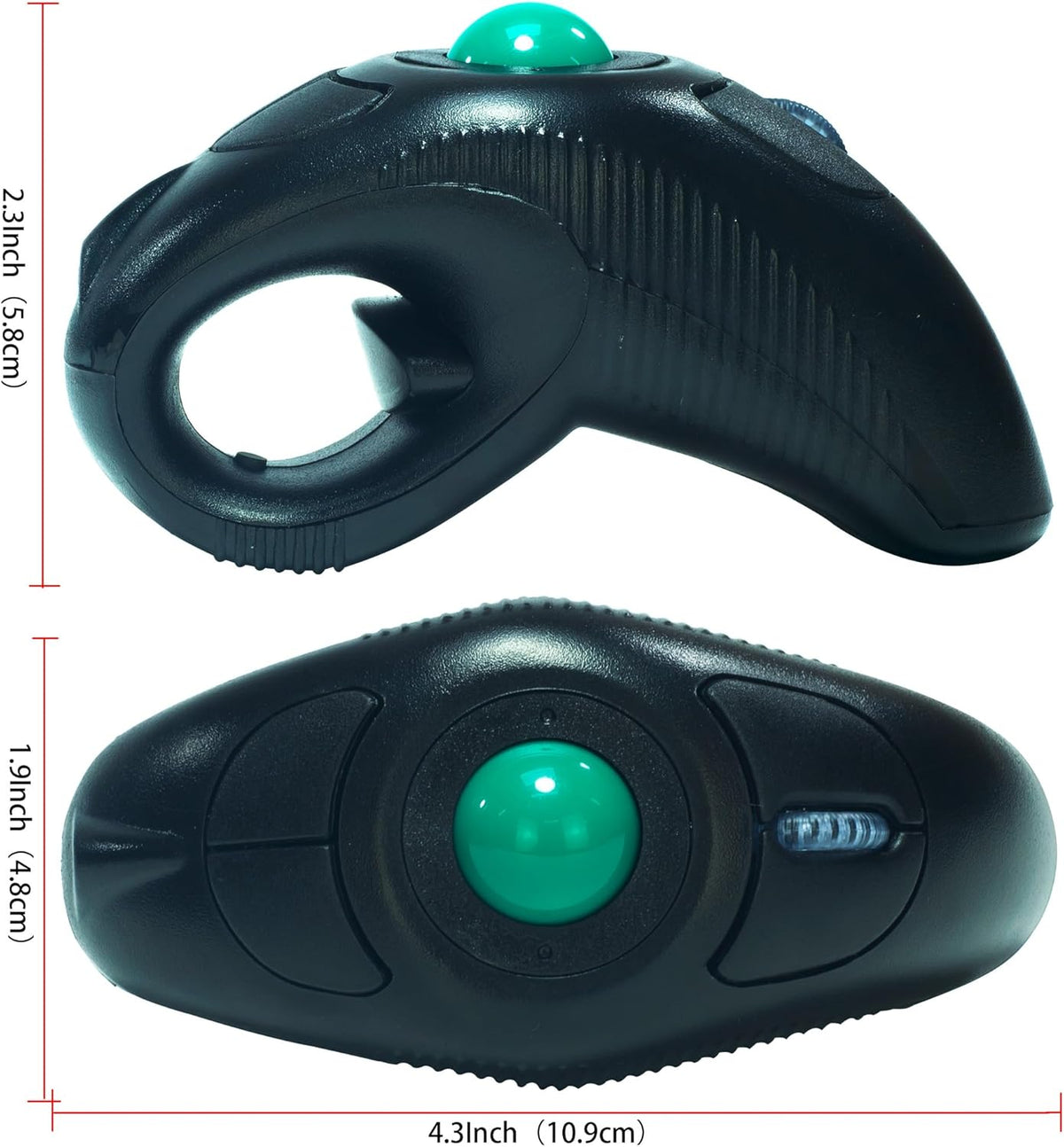 YUMQUA 2.4GHz Finger Handheld Mouse, Trackball Mouse Wireless, USB Wireless Fingertip with Roller Ball Hand Held Air