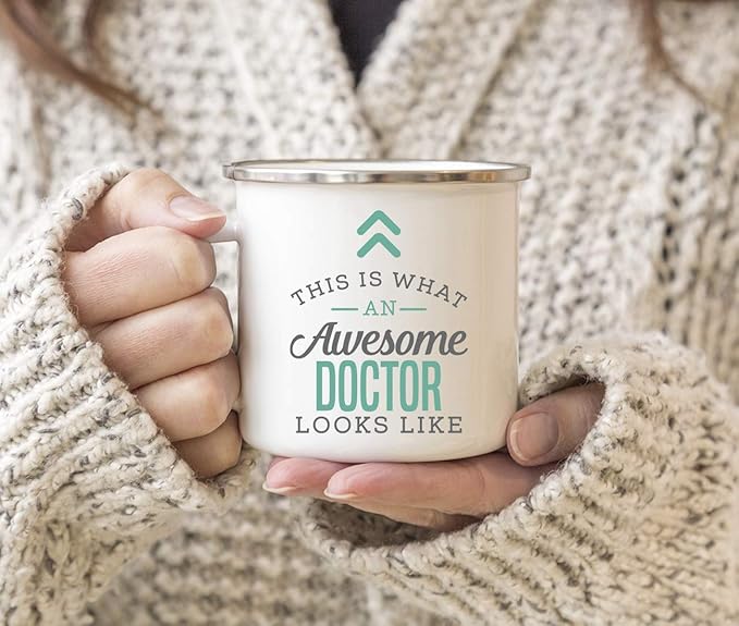 Andaz Press 11oz. Stainless Steel Campfire Coffee Mug Gift, This is What an Awesome Doctor Looks Like, 1-Pack, Birthday Gift Ideas Coworker Him Her, Includes Gift Box