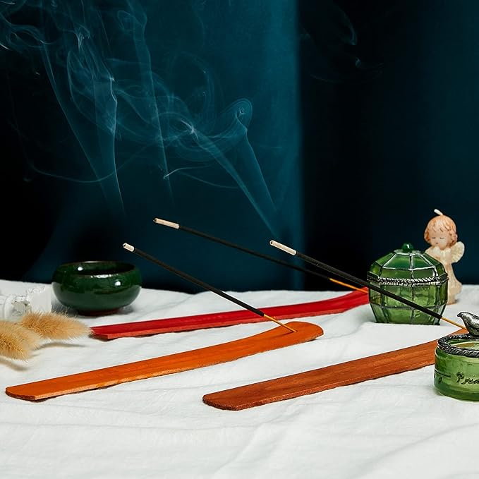 Handmade Wooden Incense Stick Holder Wood Incense Burner Ash Holder Trays for Sticks Home Utilities Accessories and Buddha Hall(12 Pieces)