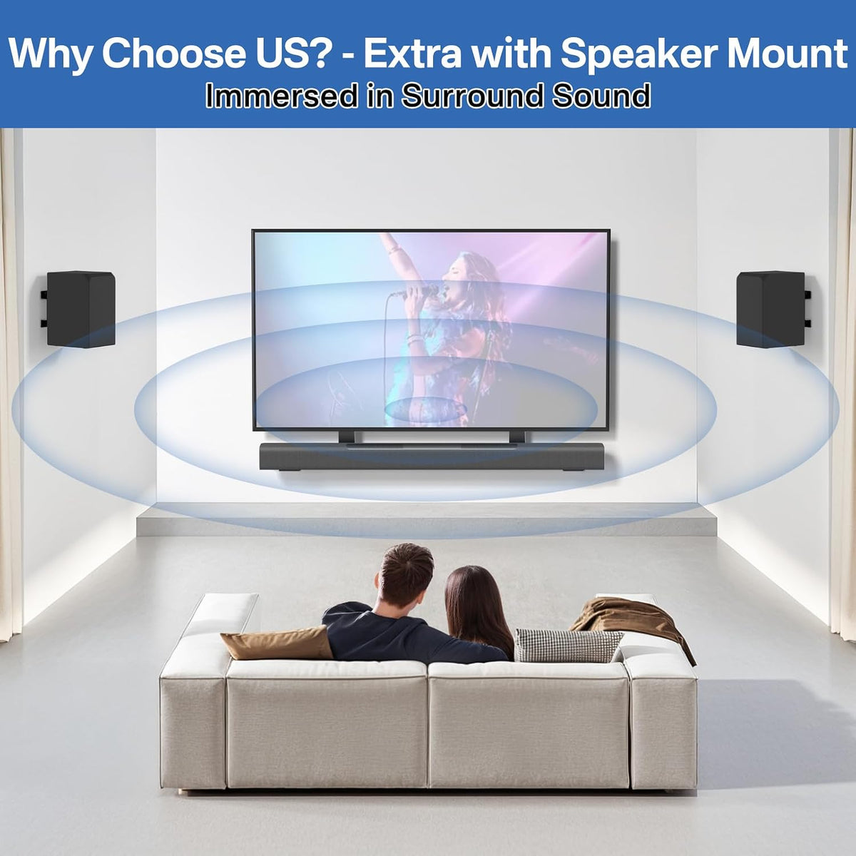 Upgraded Sound Bar Mounts Under TV for Vizio Soundbar Mount with Vizio Speaker Mount and Remote Holder - Adjustable