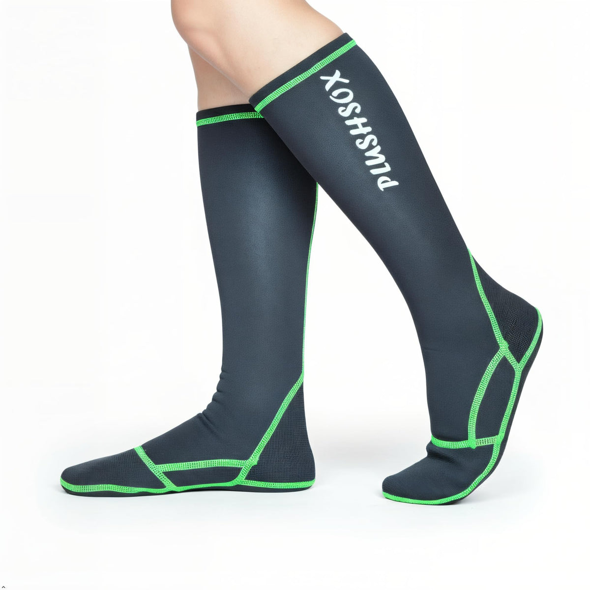 PLUSHSOX Premium long Neoprene Wet Wading socks, no Bunching at Ankle, Wader Sock for Men Women Surfing Diving Fly Fishing Swimming Hiking Hunting Skiing Cold Weather, Gift Socks (Small, black)