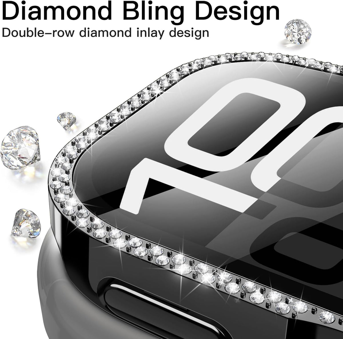 11/10 42mm, 2 Pack JETech Bling Diamond Case with Screen Protector for Apple Watch Series Overall Protective Cover