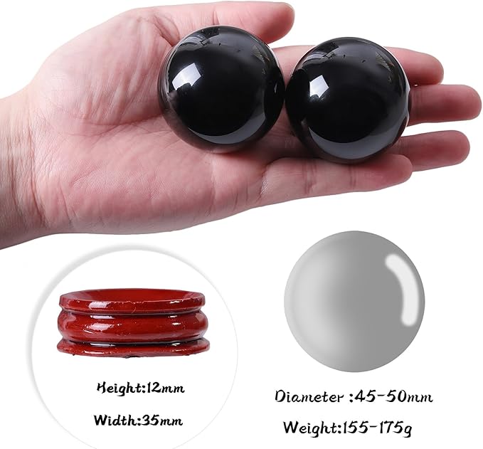 100mm Natural Black Obsidian Stone Sphere with Wooden Stand, Polished Crystal Ball Decoration for Home & Office
